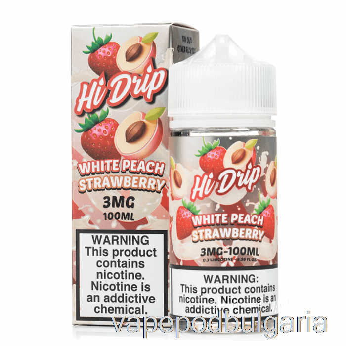 Vape Течности бяла праскова ягода - Hi-drip - 100ml 0mg